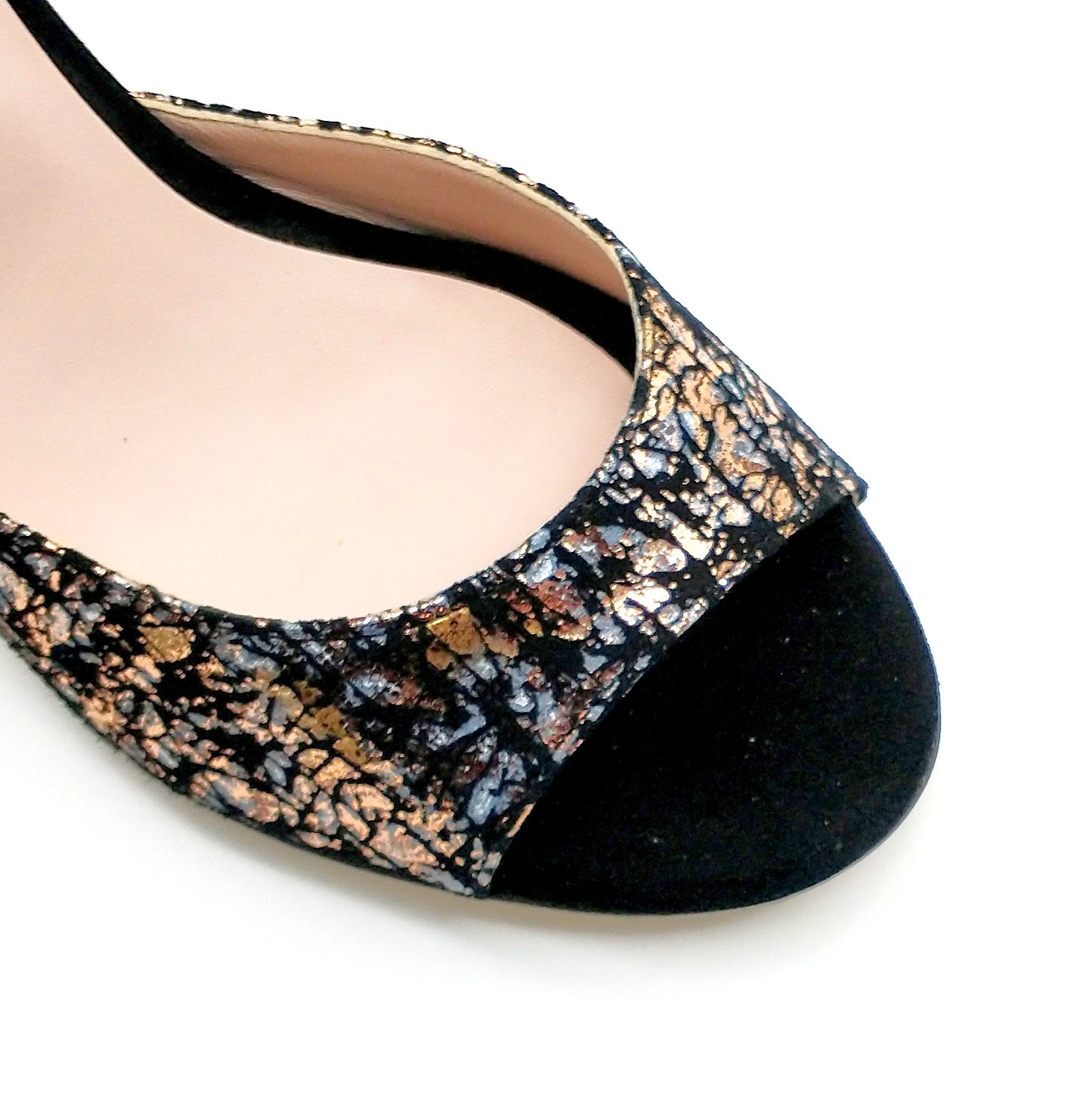 Sentimental daim noir imprimé talons 7cm