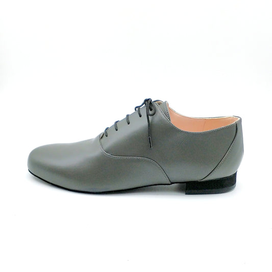 Tamango cuir lisse gris anthracite semelle danse