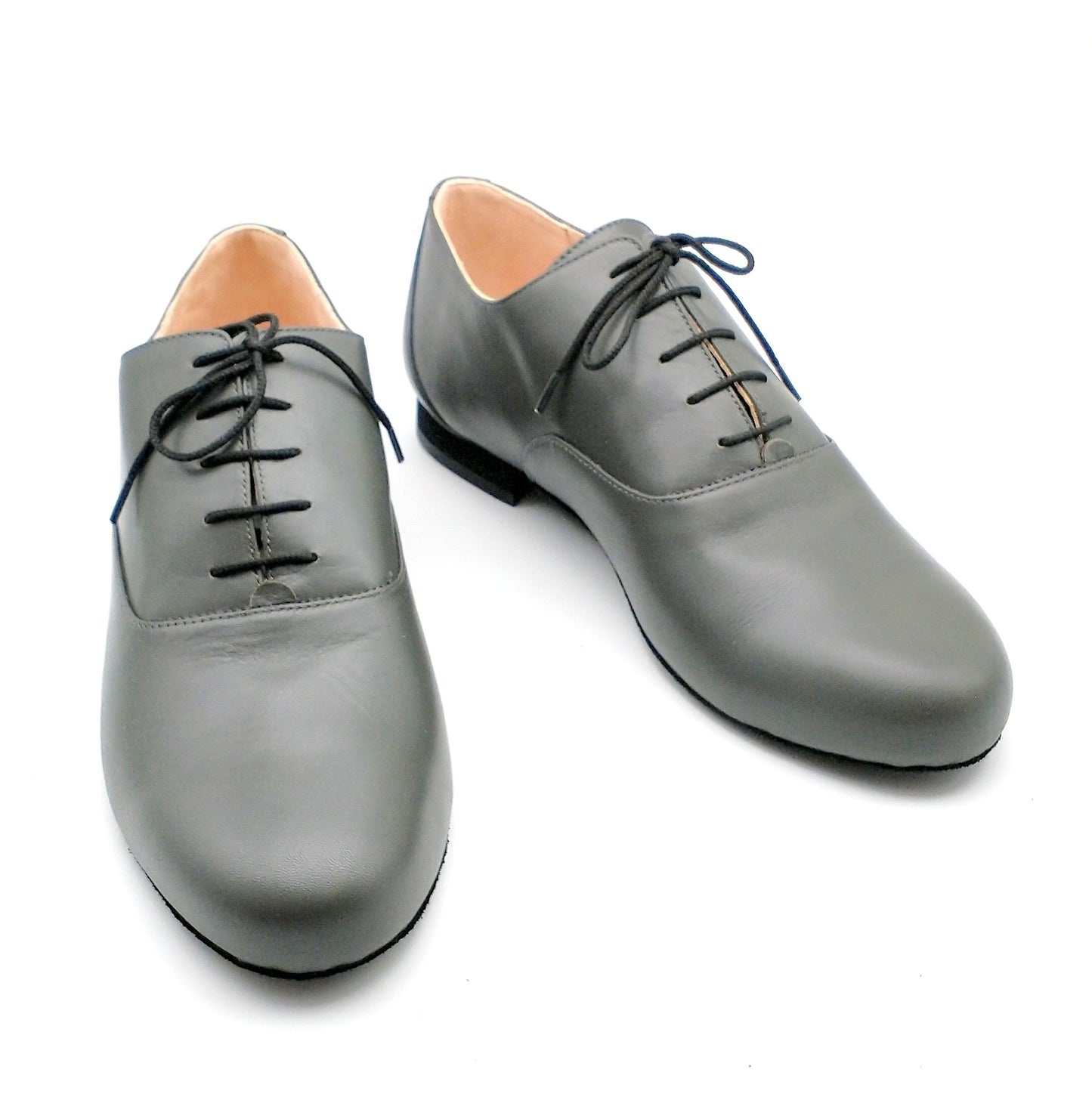 Tamango cuir lisse gris anthracite semelle danse