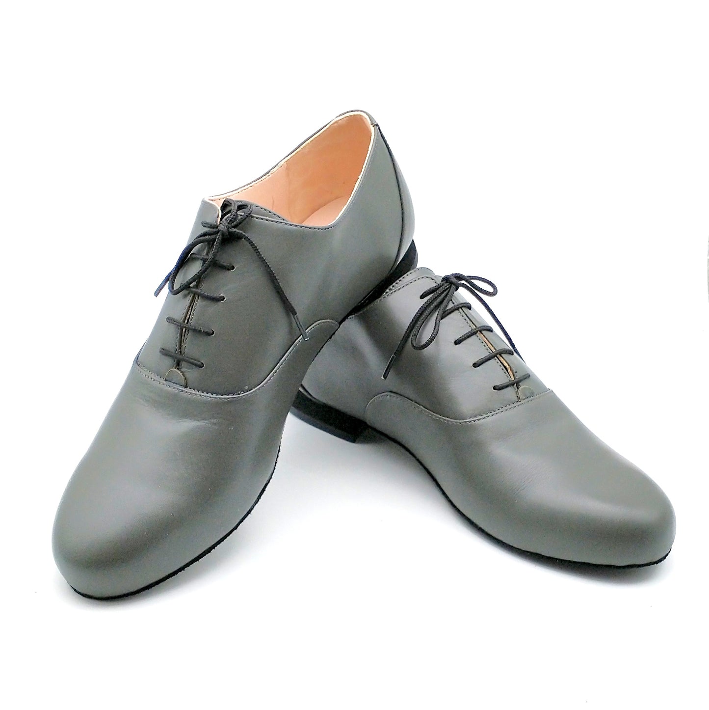 Tamango cuir lisse gris anthracite semelle danse