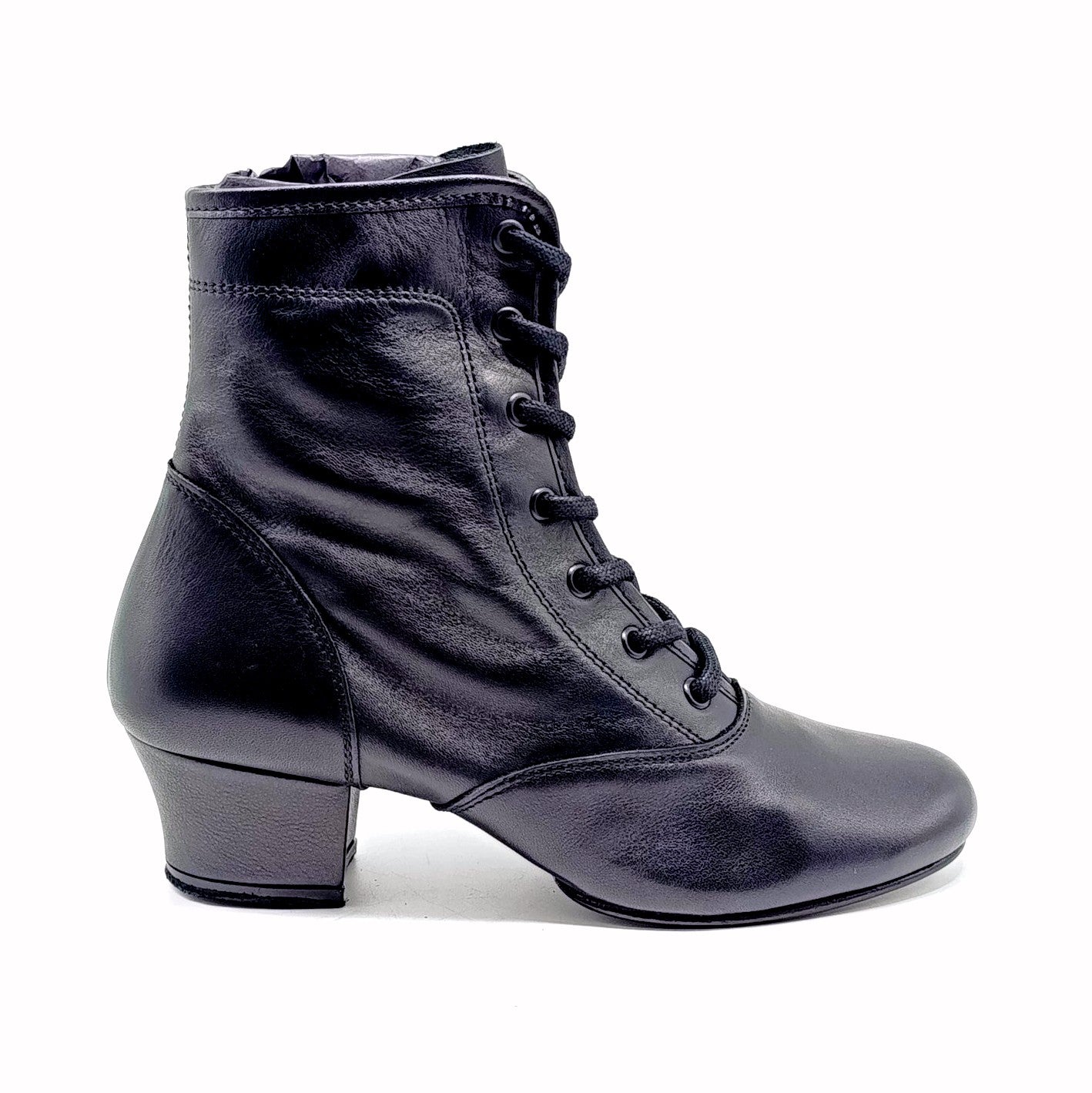 Bilbo black smooth leather ankle boots