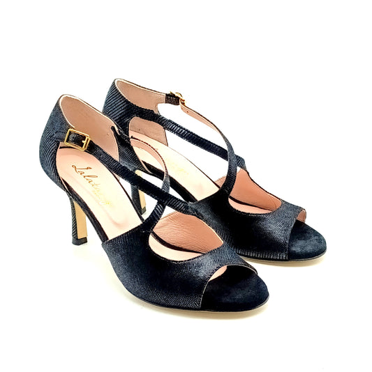 Croisé Serpent Noir talons 7cm