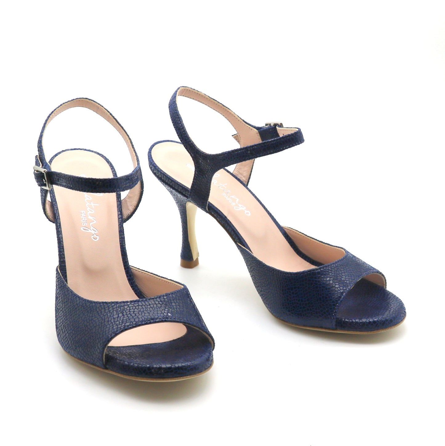 Uno Bleu Nuit façon reptile talons 8cm