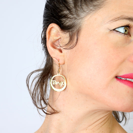 Boucles d'oreilles créoles Tango et Milonga - doré