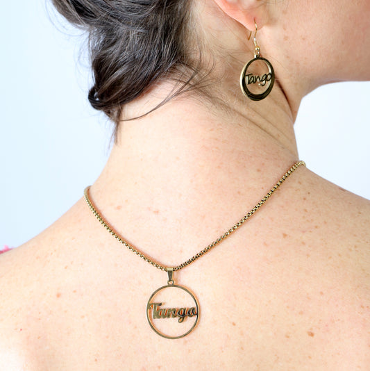 Pendentif "tango" doré