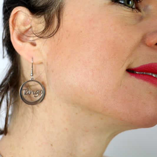 Boucles d'oreilles créoles Tango et Milonga - argenté