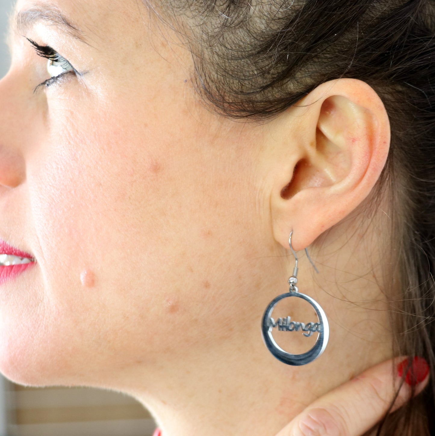 Boucles d'oreilles créoles Tango et Milonga - argenté