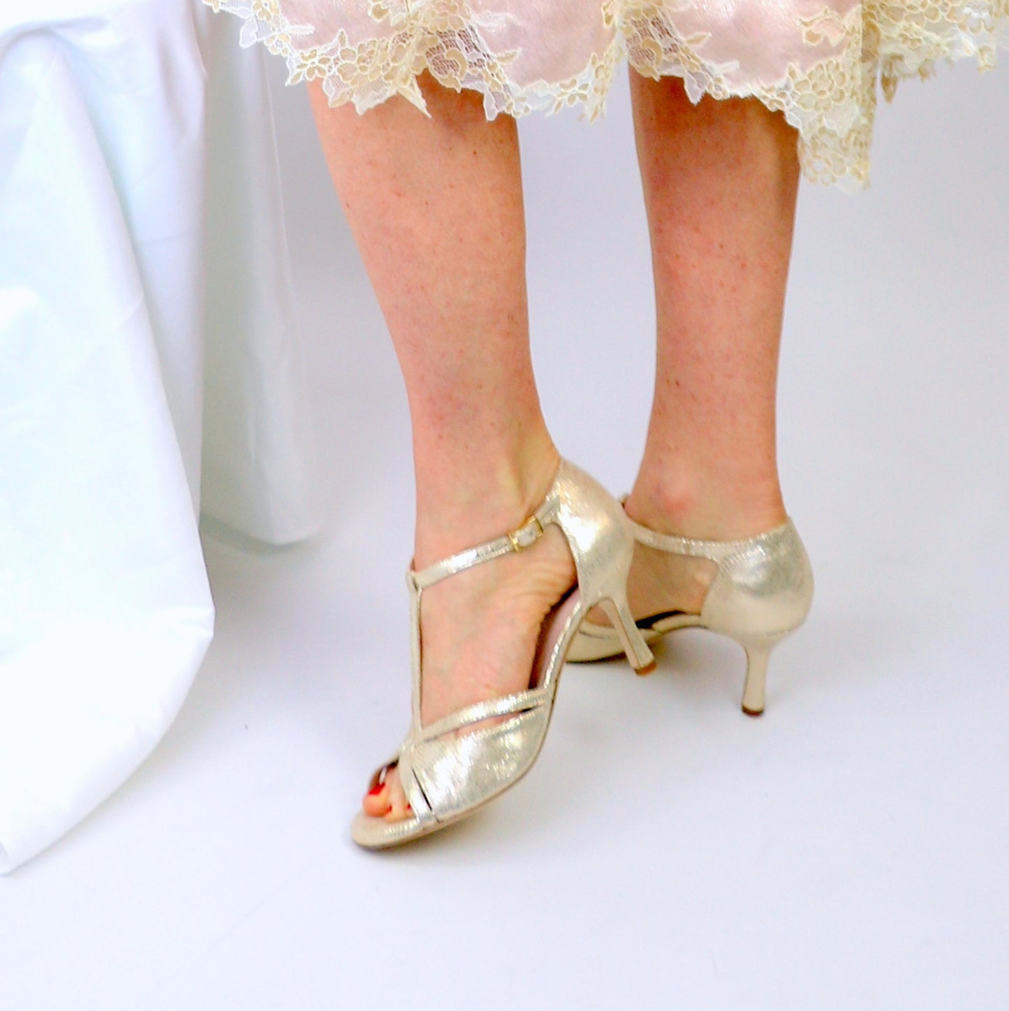 Coco façon serpent doré talons 7cm