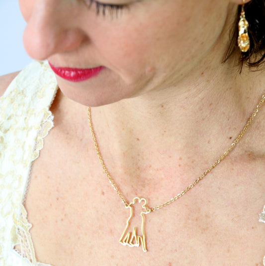 Collier danseurs de tango figure3 silhouette - doré