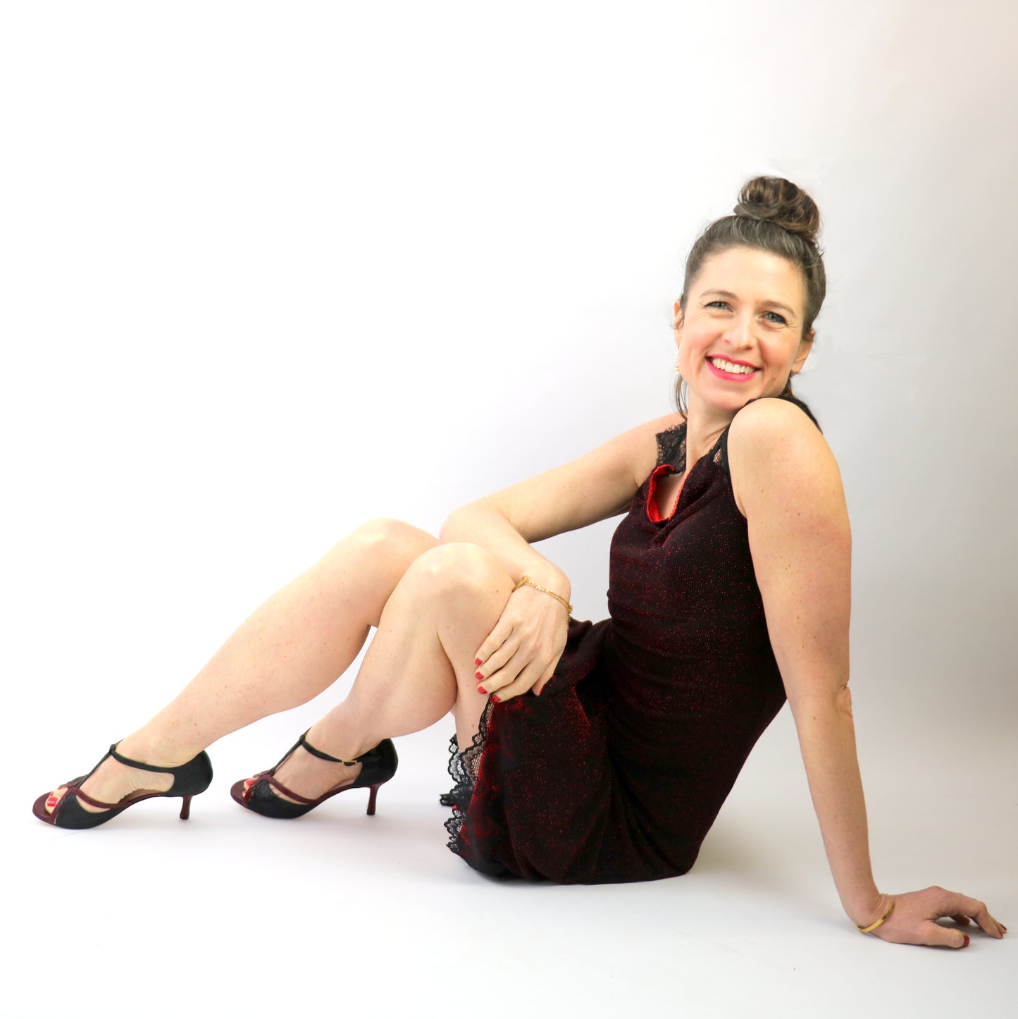 Coco noir et bordeaux façon serpent talons 7cm