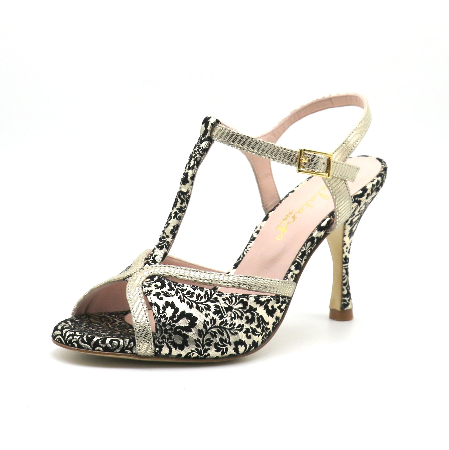 Salomé Versailles contraste doré talons 8cm