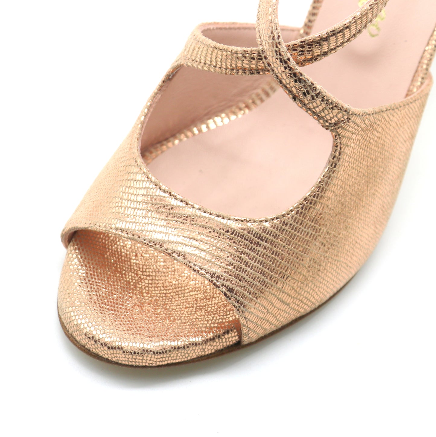 Croisé Shiny pink Champagne snake style heels 7cm