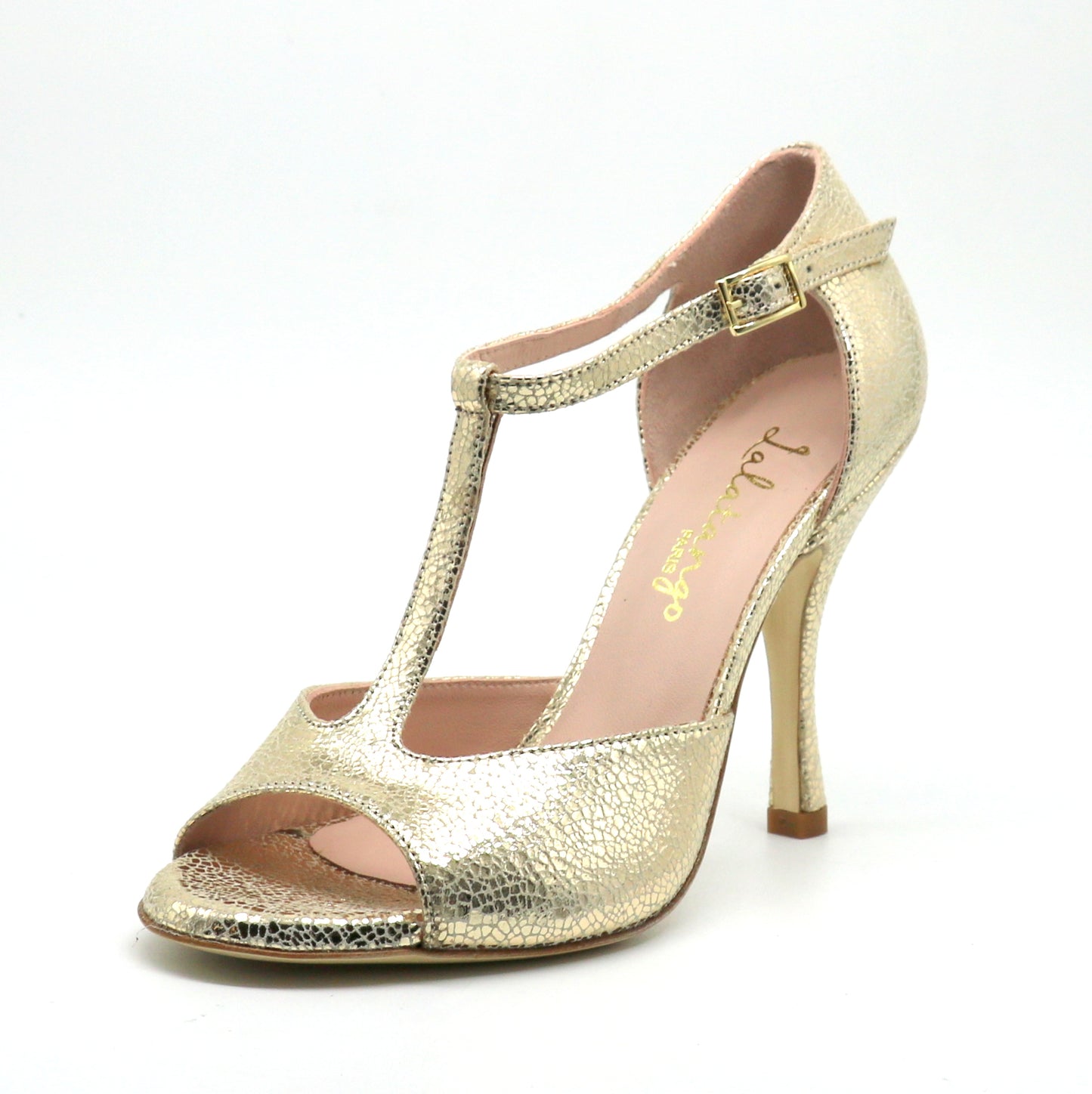 Chico or brillant façon verre brisé talons 9cm