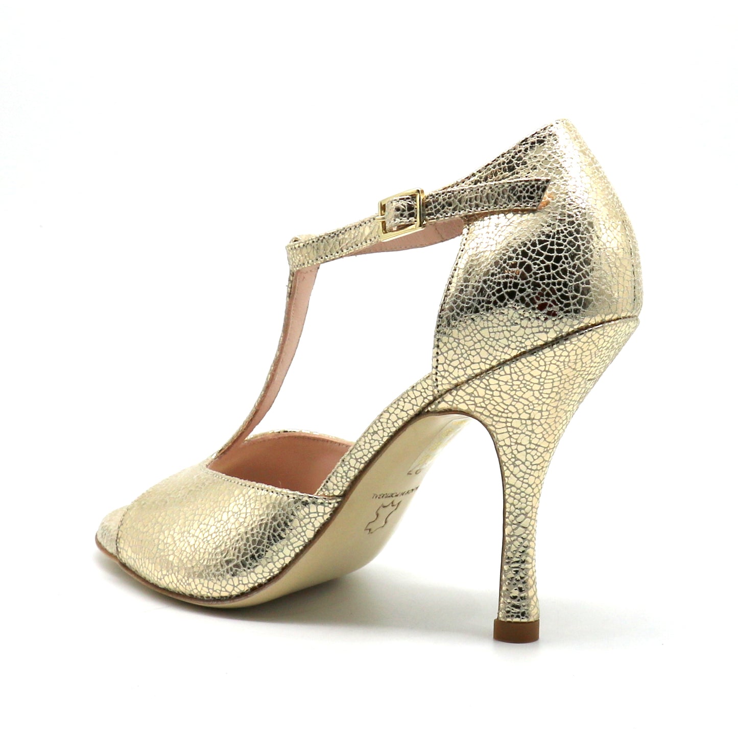 Chico or brillant façon verre brisé talons 9cm