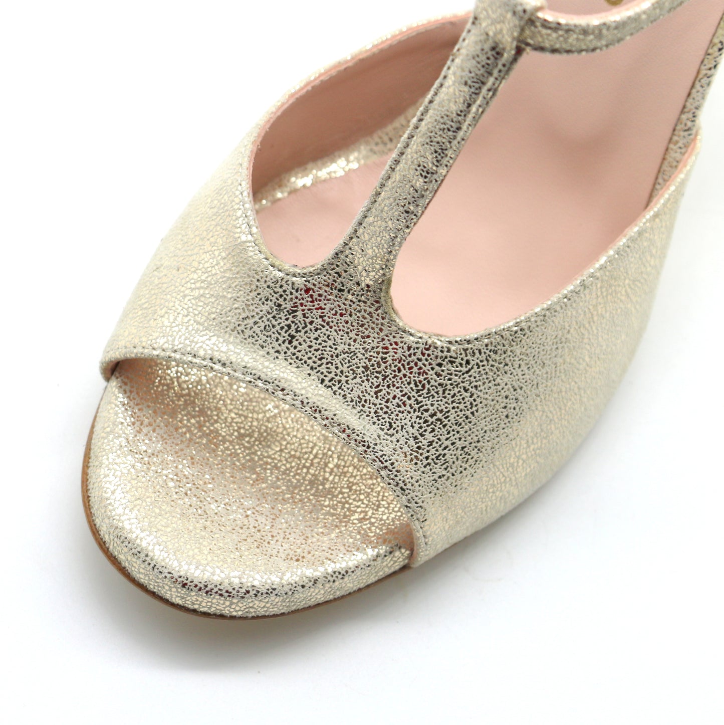 Sencillo doré satiné talons 8cm