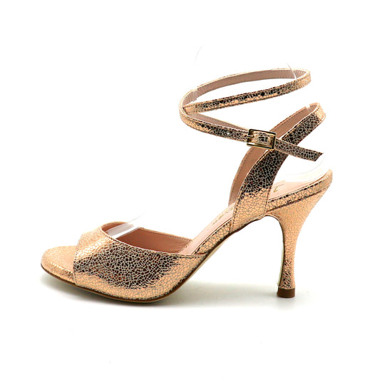 Sentimental cuivre façon verre brisé talons 8cm