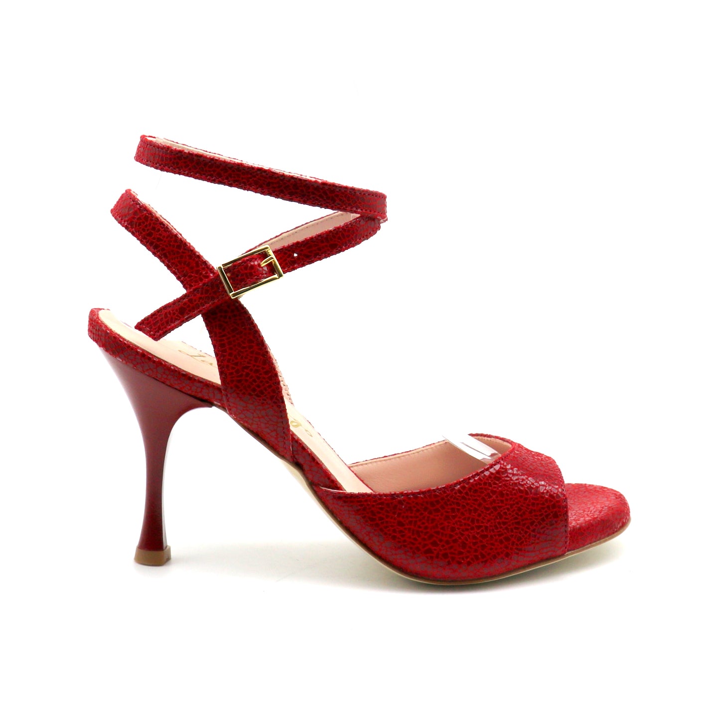 Sentimental red shiny broken glass effect lacquered heels 8cm