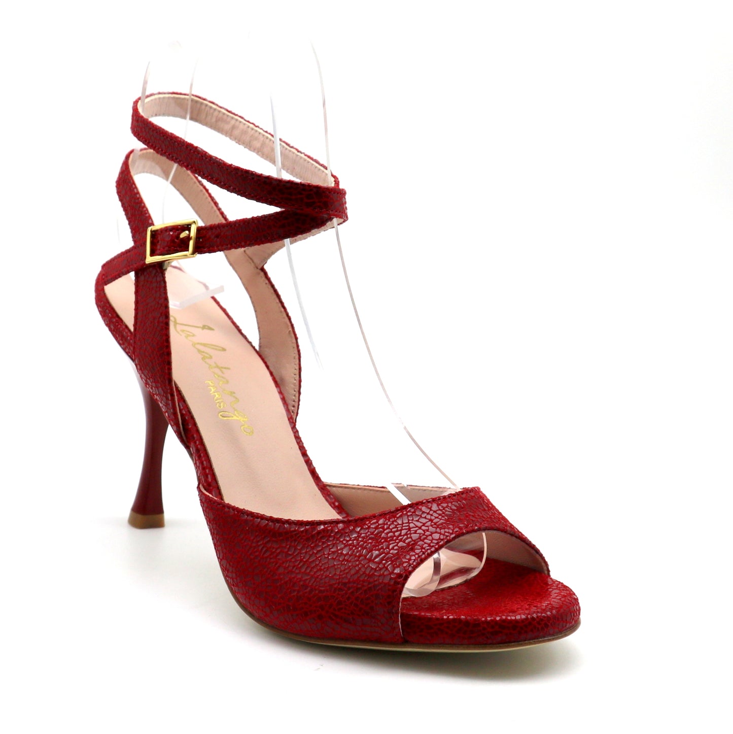 Sentimental red shiny broken glass effect lacquered heels 8cm