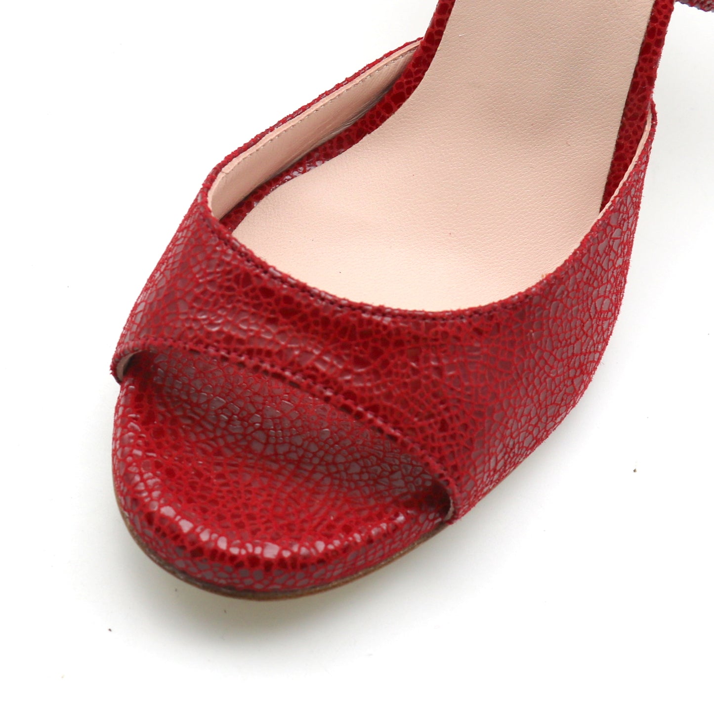 Sentimental red shiny broken glass effect lacquered heels 8cm