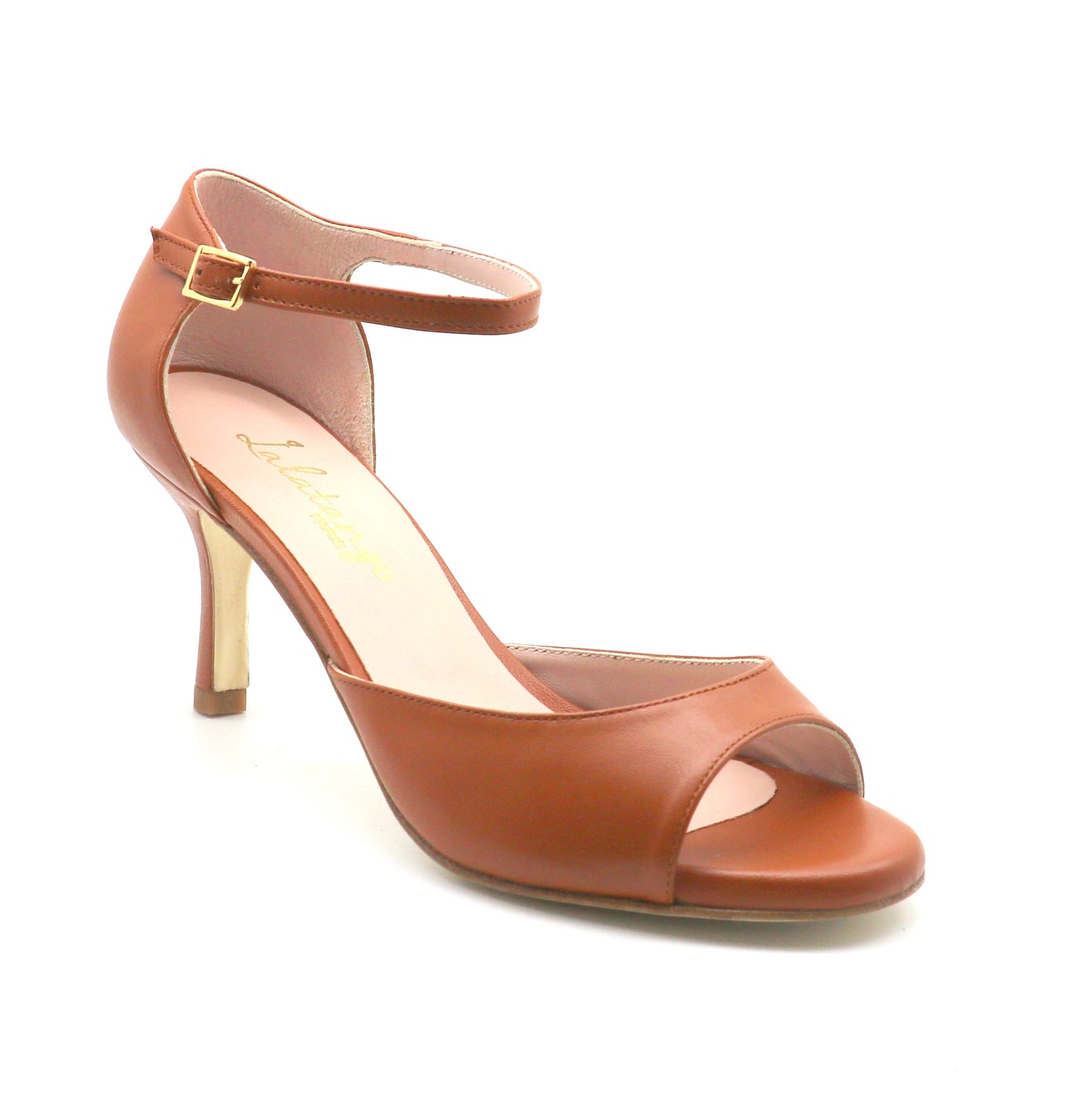 Clasico smooth leather caramel color heels 7cm