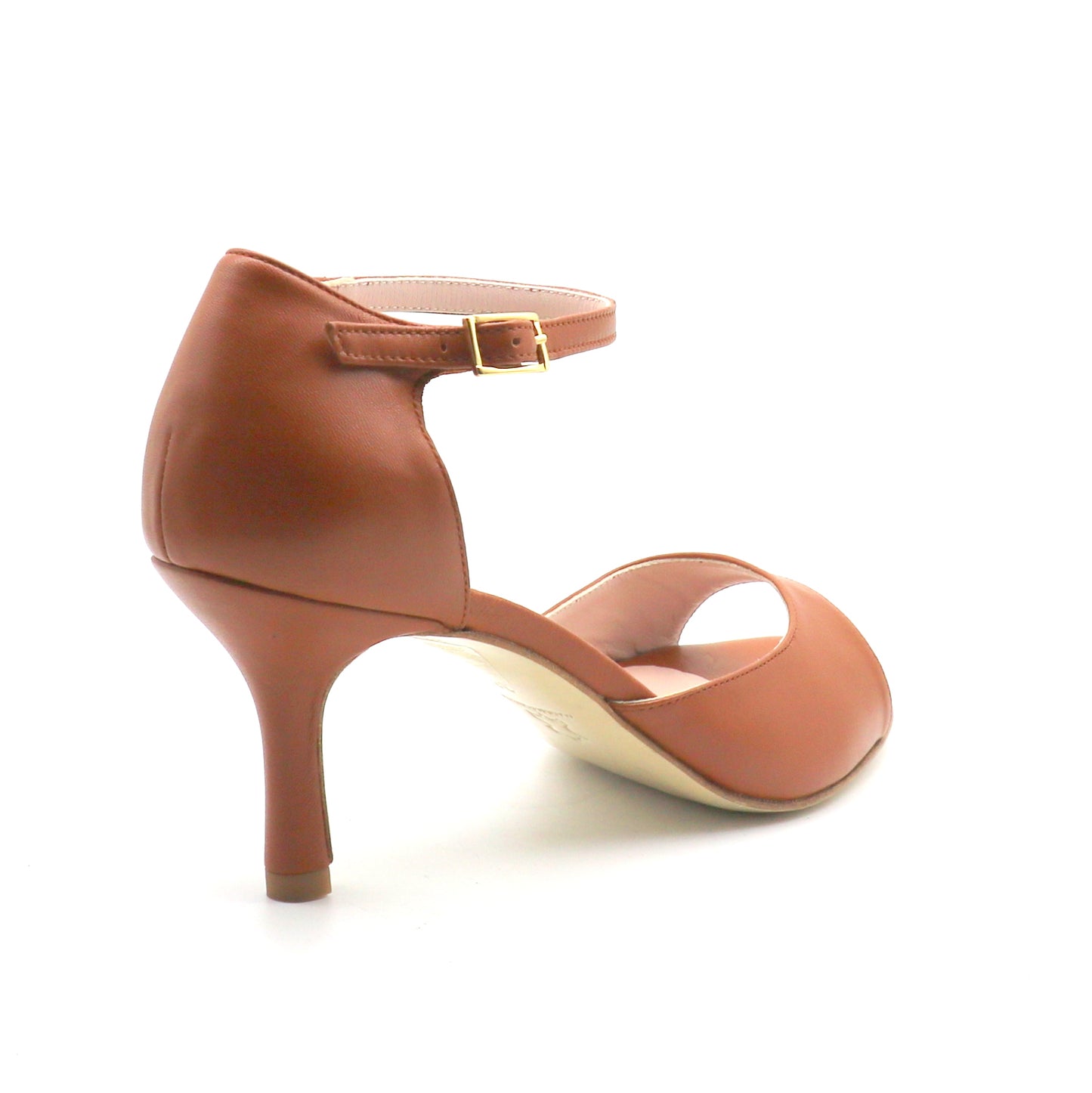 Clasico smooth leather caramel color heels 7cm