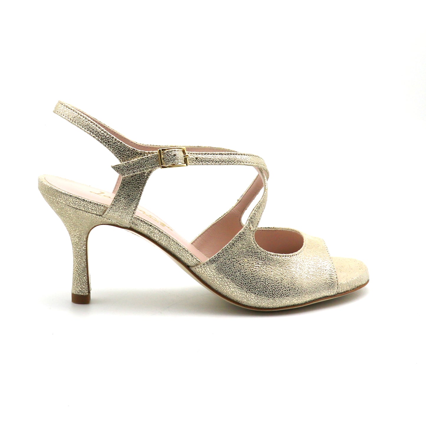 Gloria gold satin 7cm heels