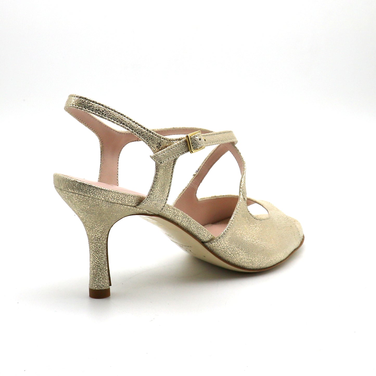 Gloria gold satin 7cm heels