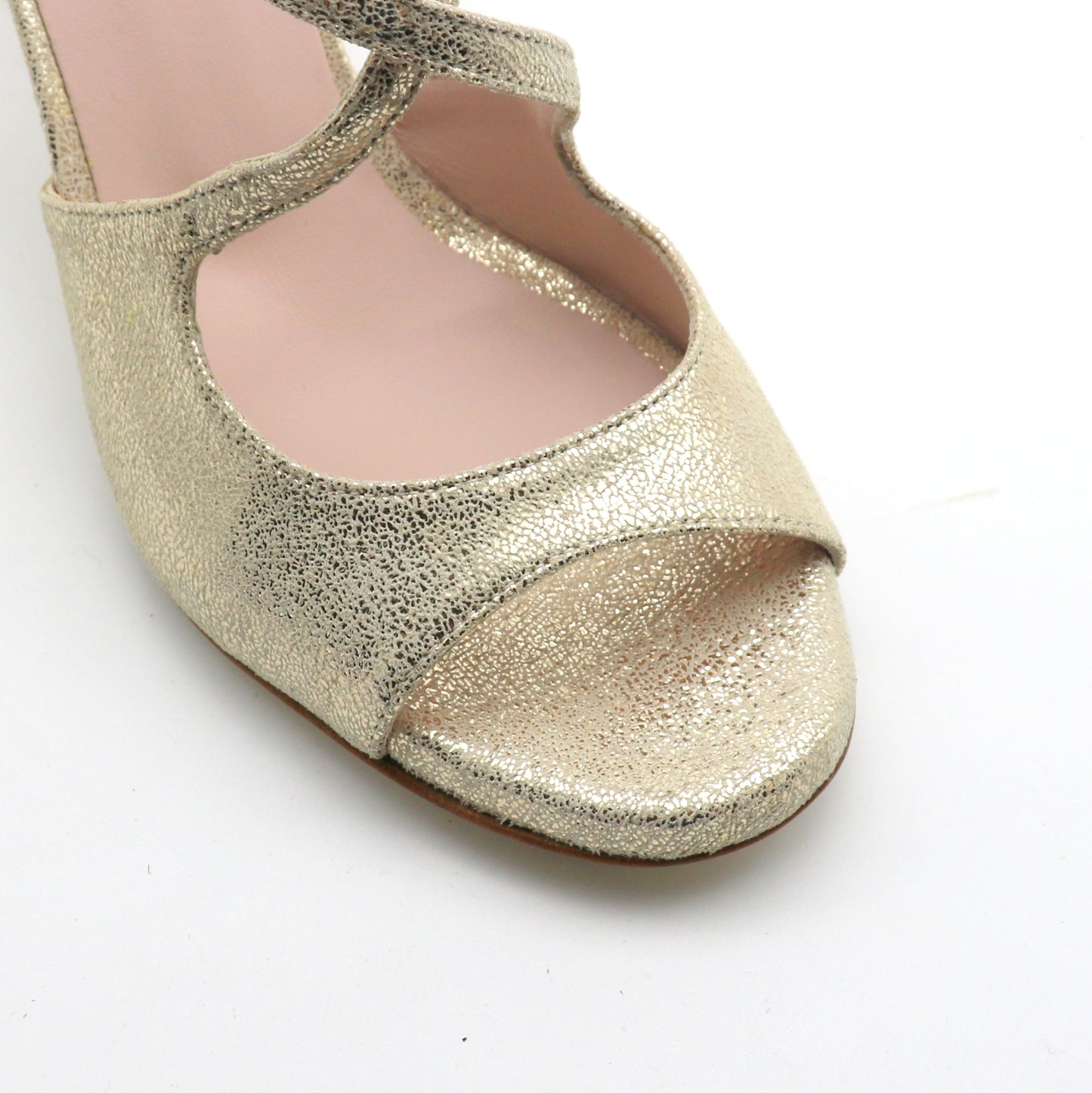Gloria gold satin 7cm heels