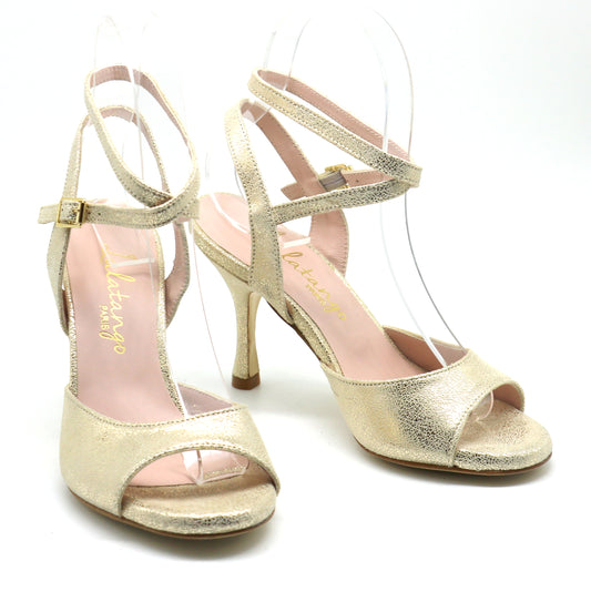 Sentimental doré satiné talons 8cm