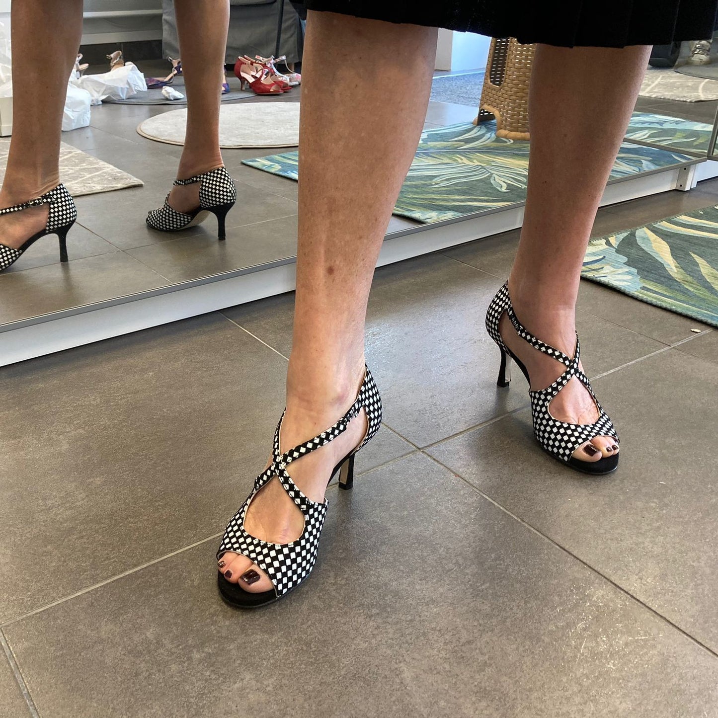 Croisé Black&White talons noirs 7cm