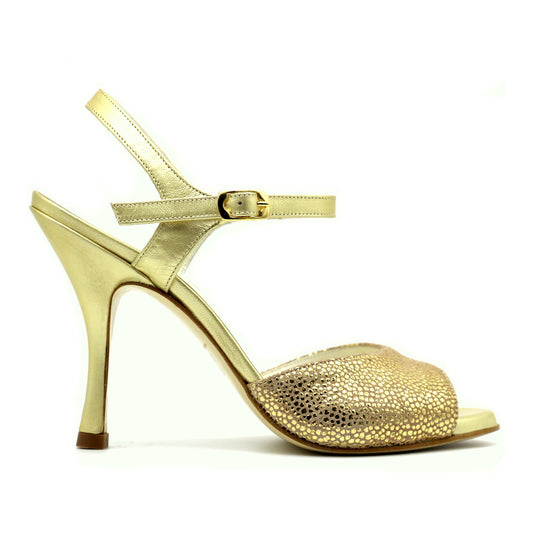 Uno Doré Cuir Pop talons 9cm