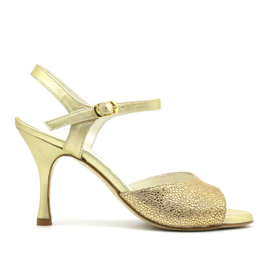 Uno Doré Cuir Pop talons 8cm