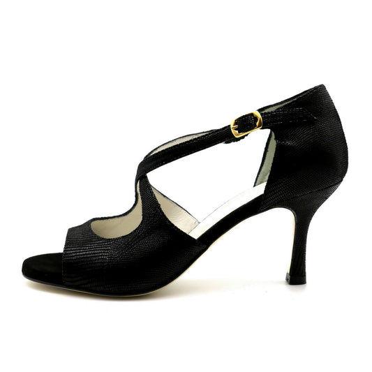 Croisé Serpent Noir talons 7cm