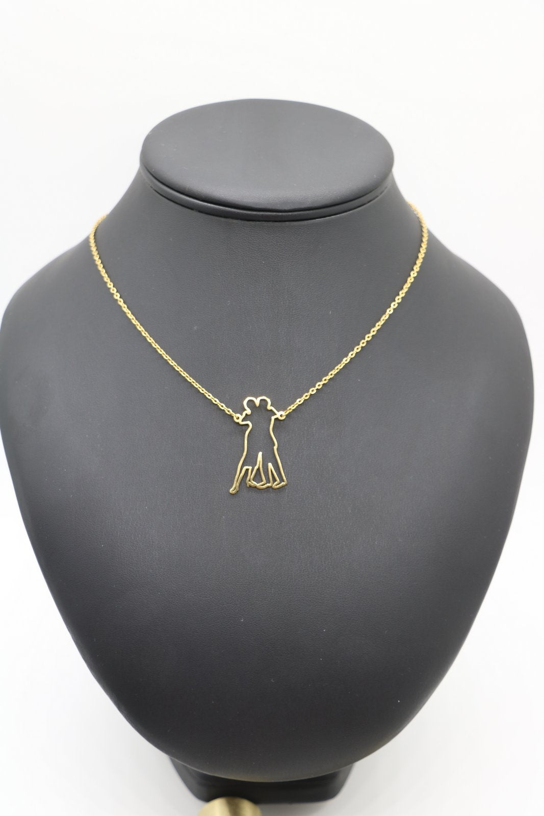 Figure 3 silhouette tango dancers necklace - gold