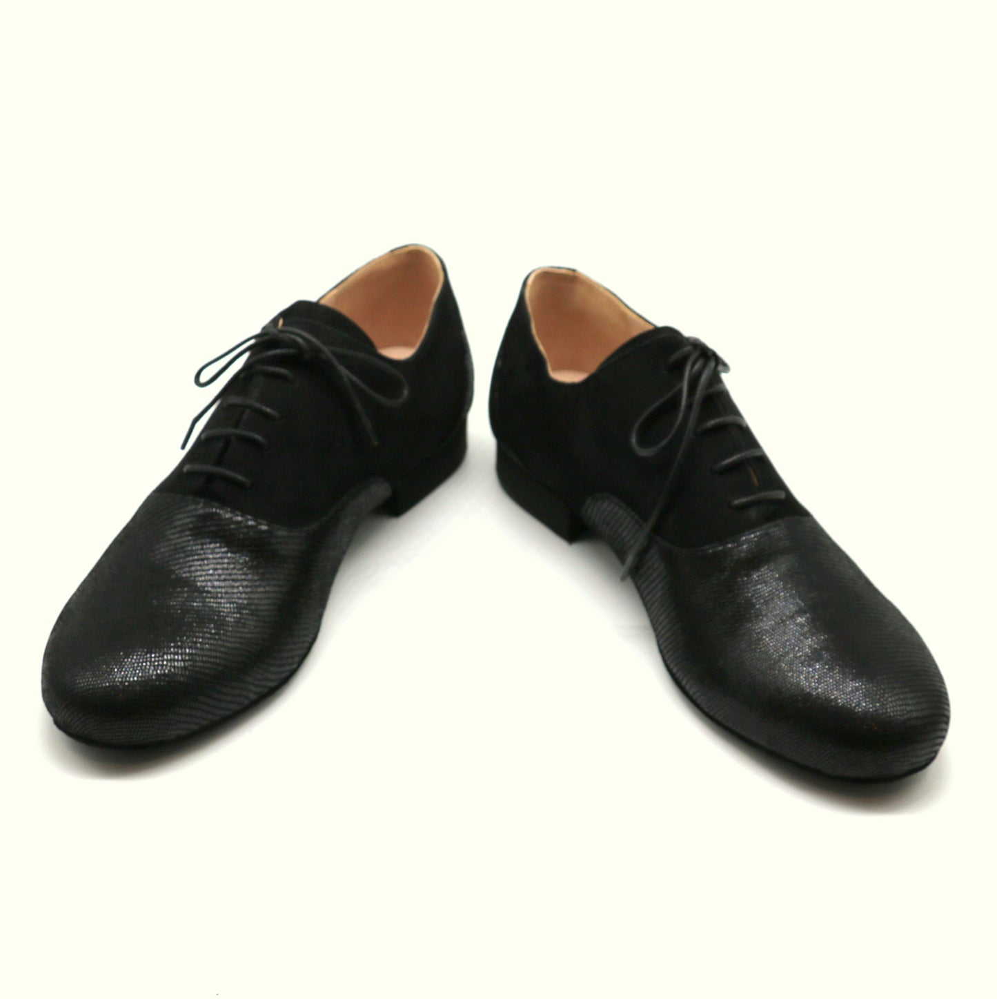 Tamango cuir serpent noir contraste daim semelle danse