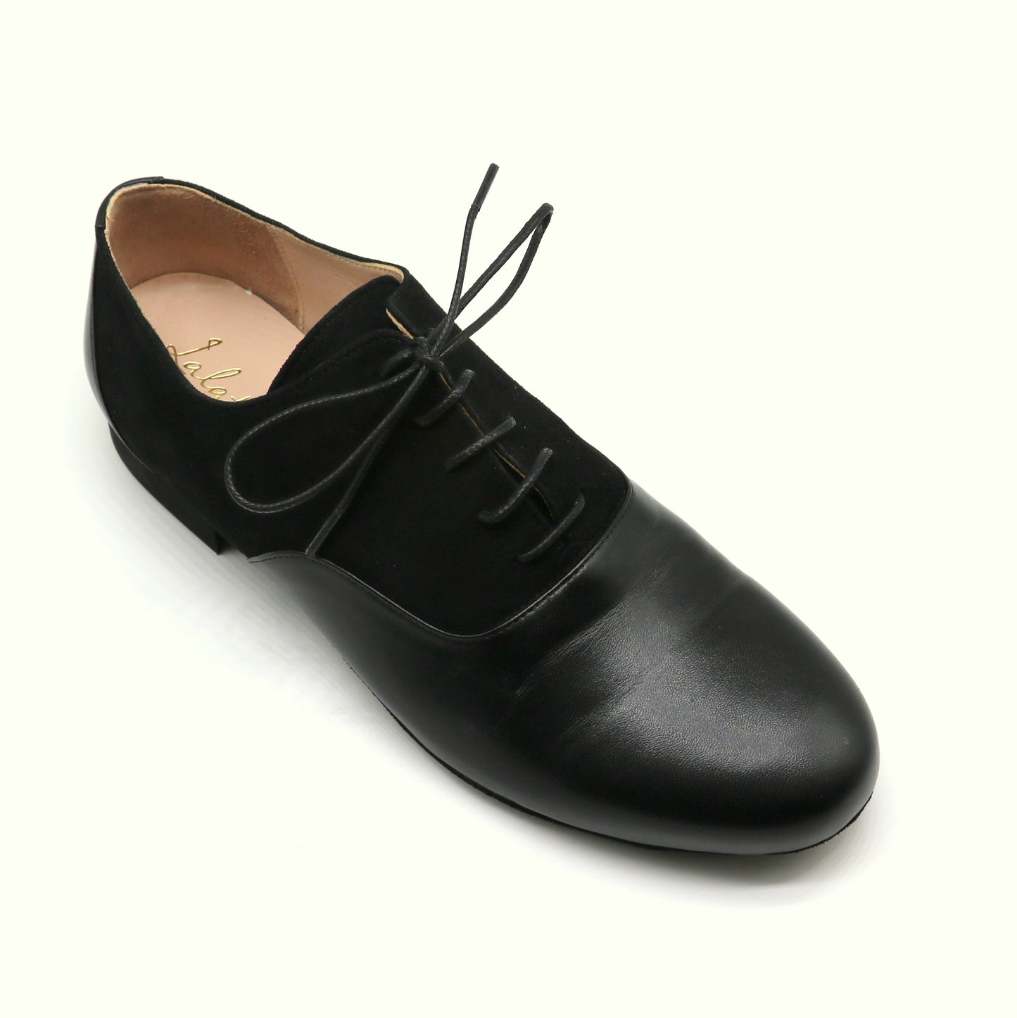 Tamango cuir lisse noir contraste daim semelle danse