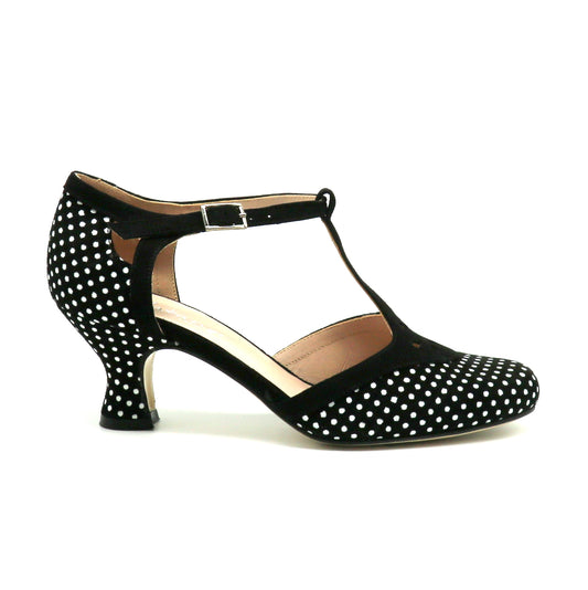 Sevilla noire à pois blancs