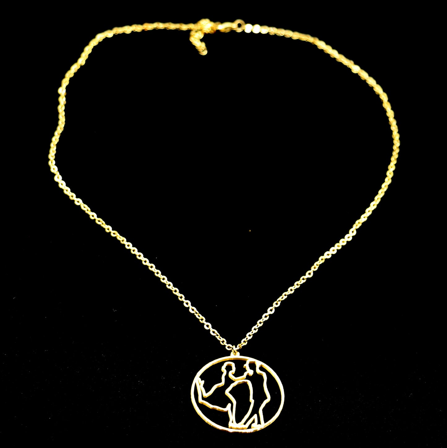 Pendentif danseurs de tango figure2 silhouette - doré