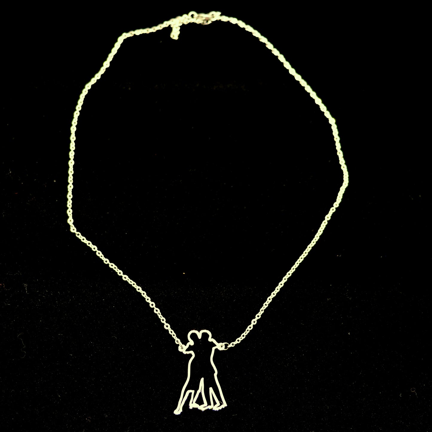Figure 3 silhouette tango dancers necklace - silver