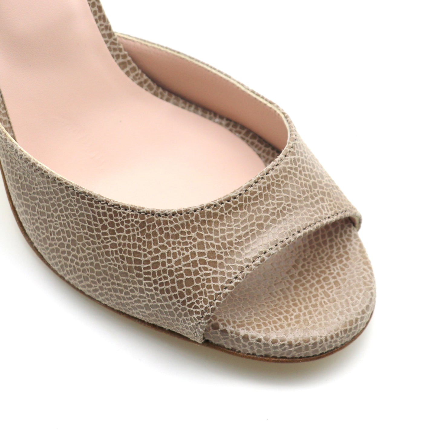 Sentimental Cuir marron glacé façon reptile talons 8cm