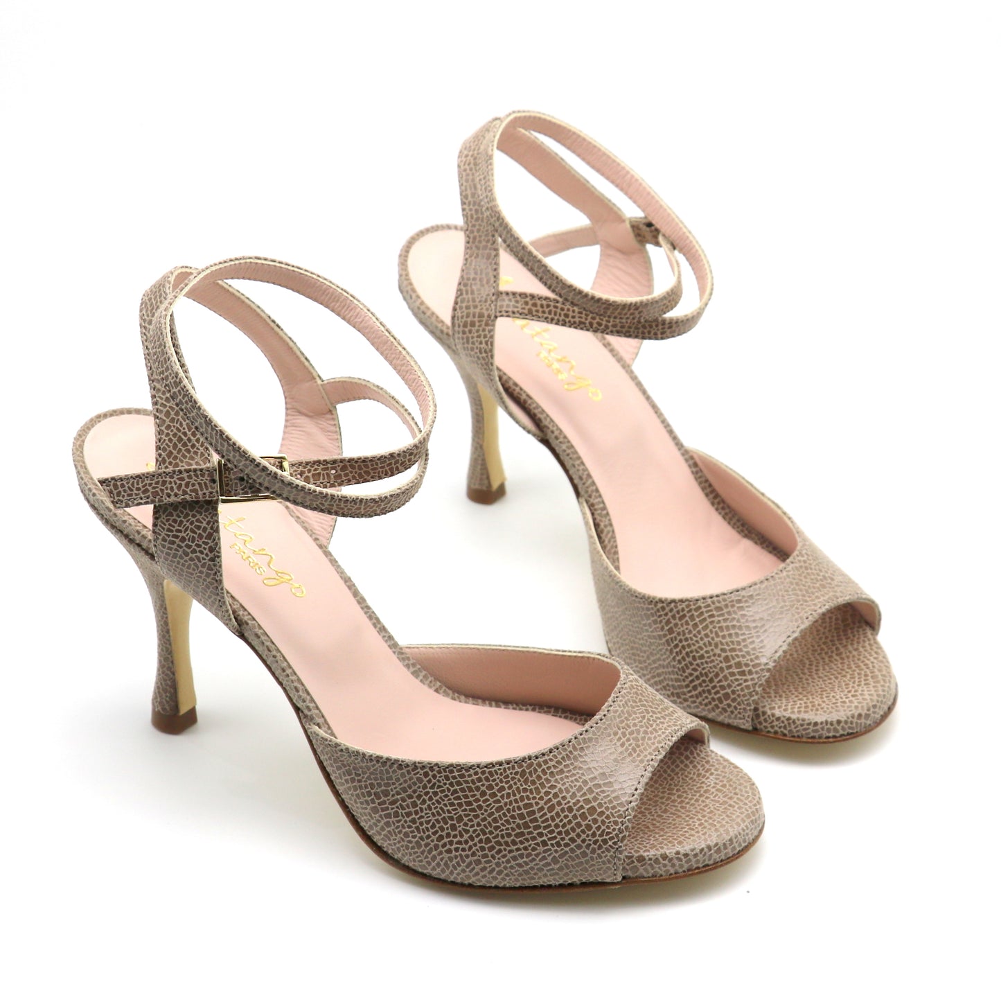 Sentimental Cuir marron glacé façon reptile talons 8cm