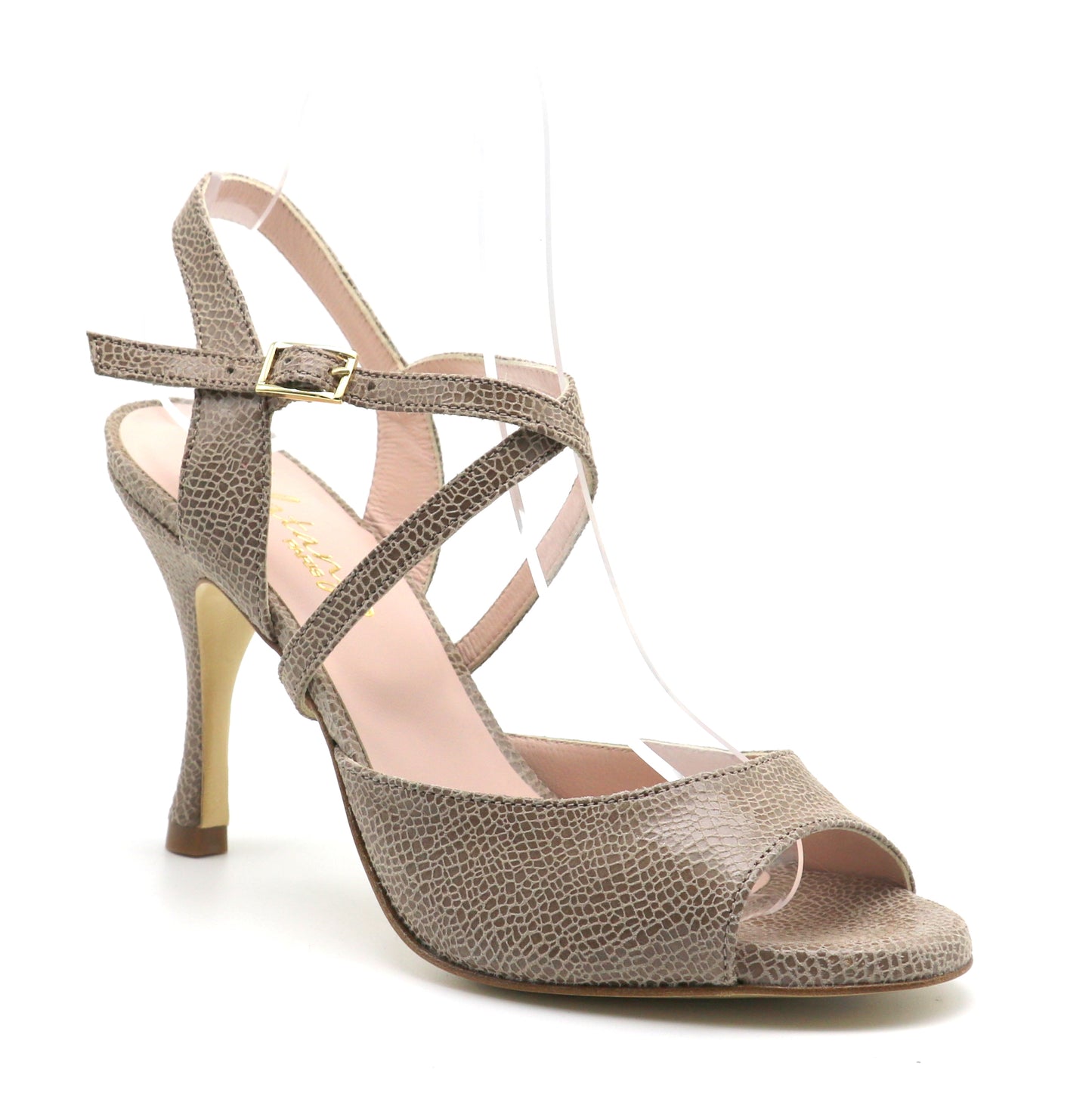 Sentimental Cuir marron glacé façon reptile talons 8cm