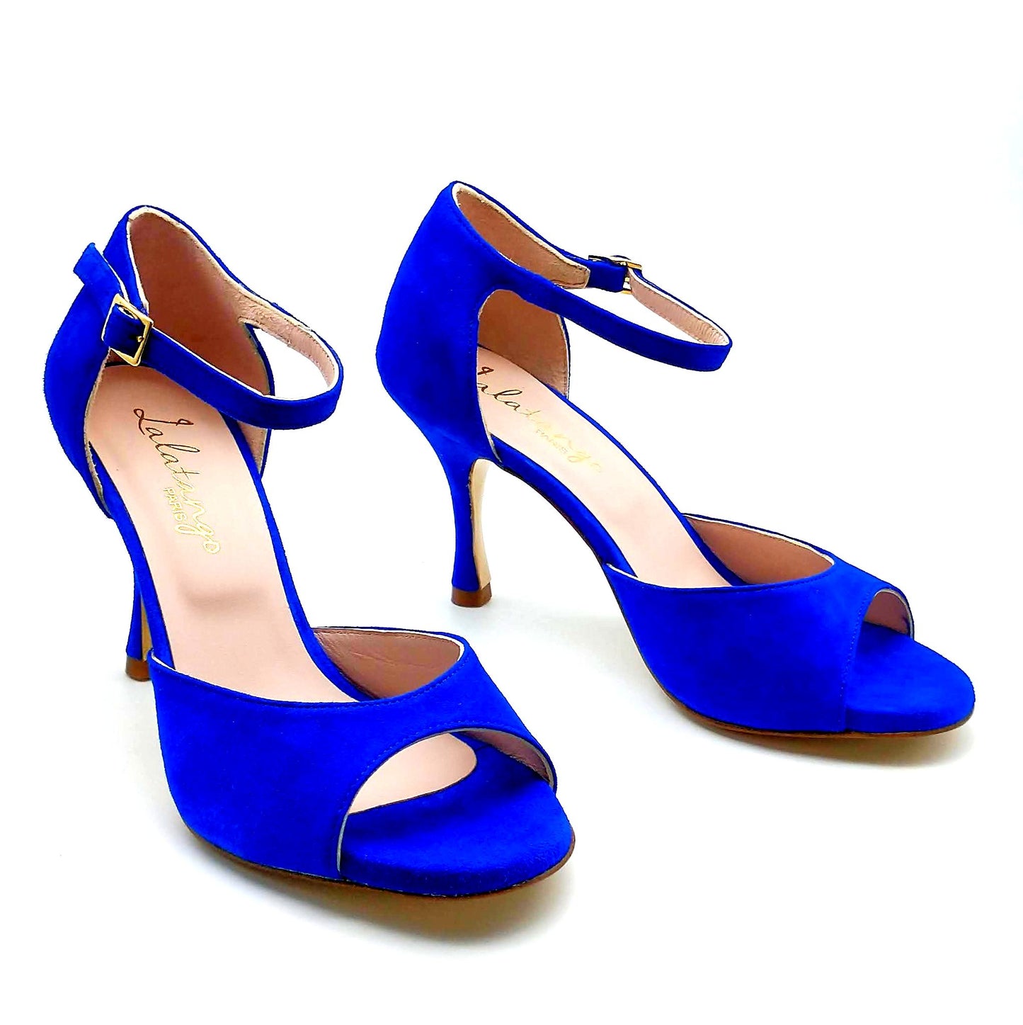 Clasico Velours Bleu Roi talons 8cm
