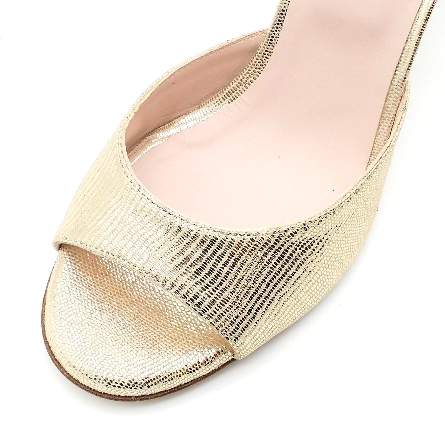 Picaflor Champagne Doré façon serpent talons 8cm