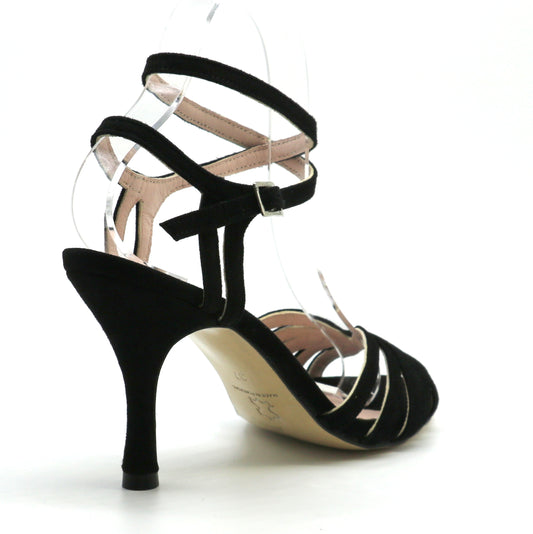 Libre daim noir talons 8cm