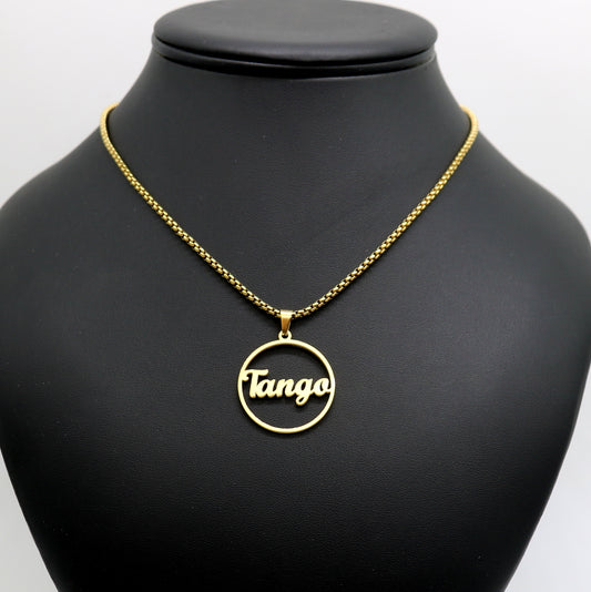 Pendentif "tango" doré