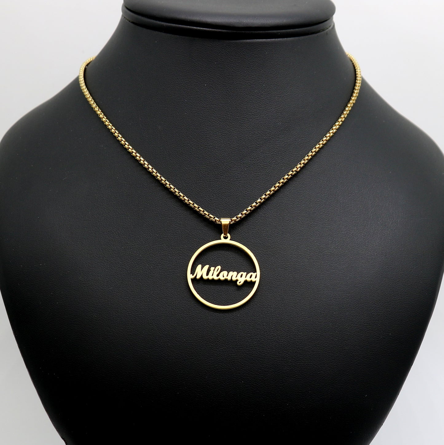 Golden "milonga" pendant