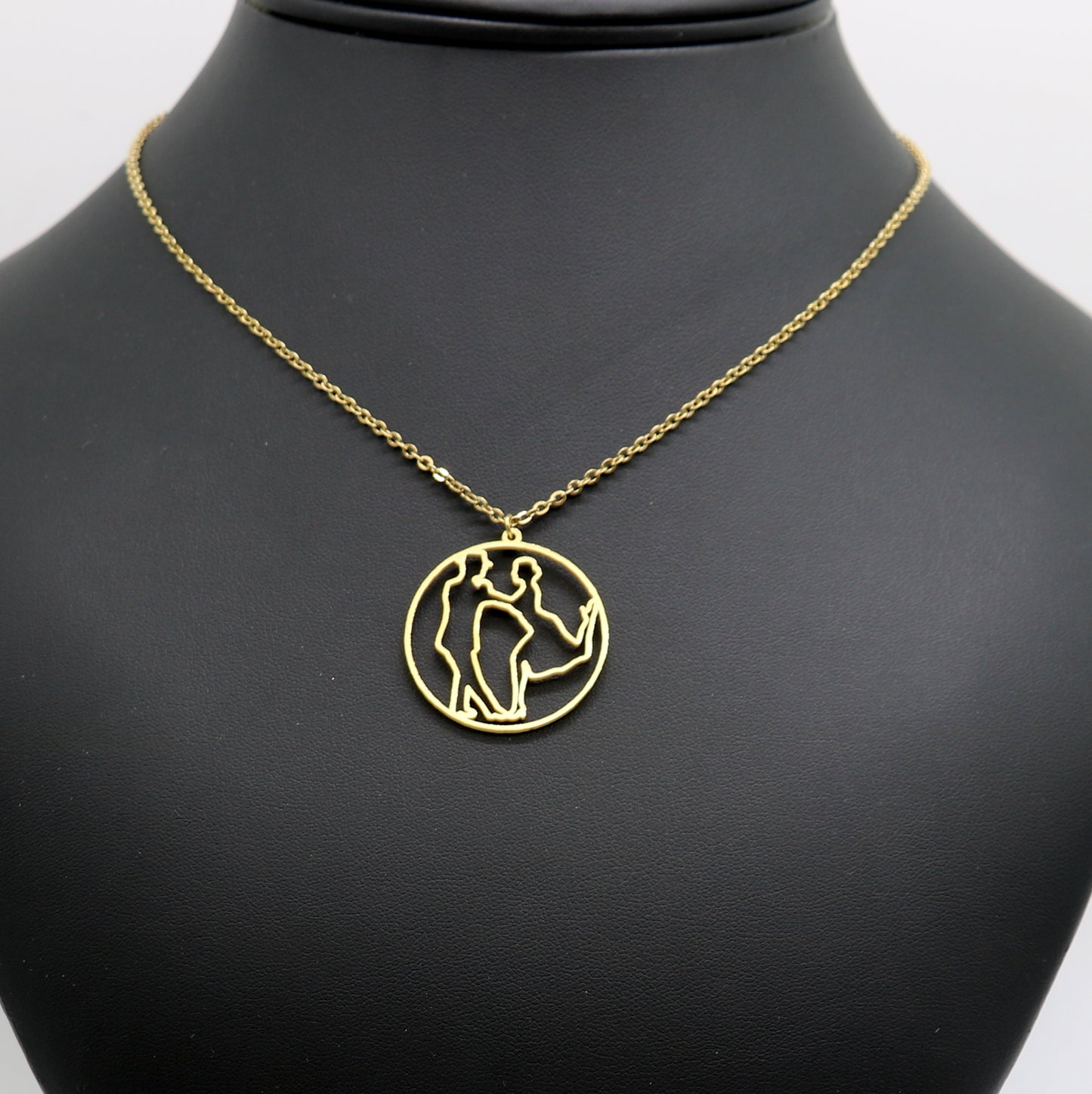 Pendentif danseurs de tango figure2 silhouette - doré