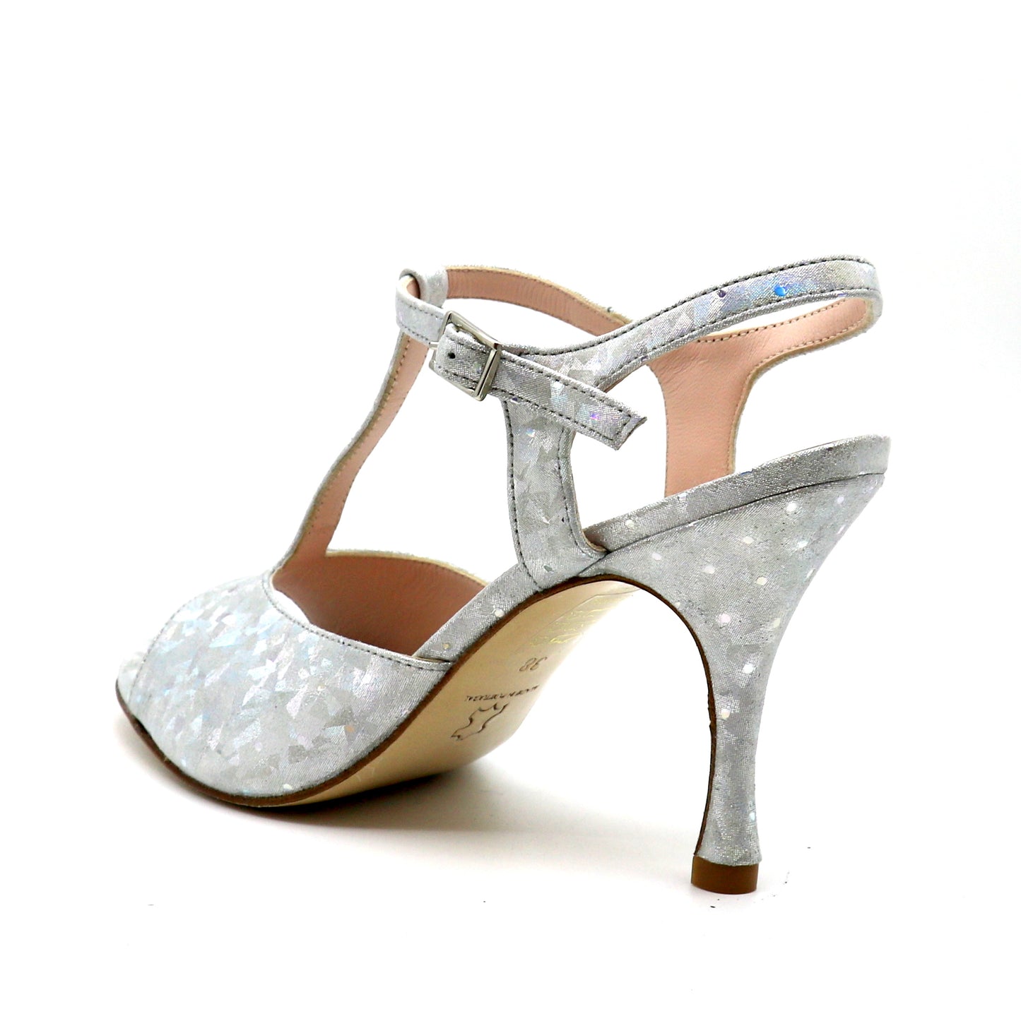 Sencillo argenté effet hologramme talons 8cm