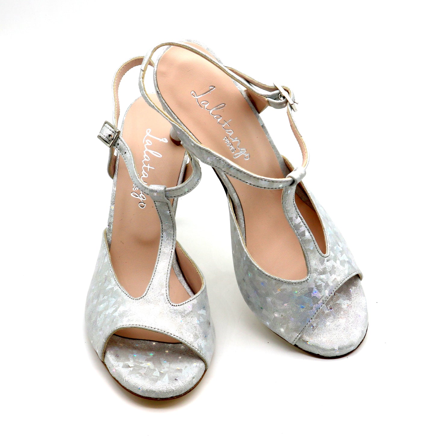 Sencillo argenté effet hologramme talons 8cm